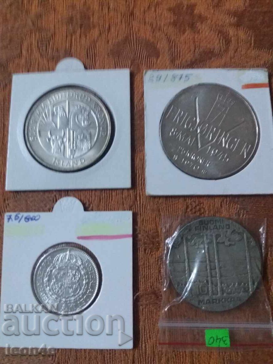 Lot of Coins Scandinavian Countries Silver - 6 Lot of Coins Scandinavian Countries Silver - 6