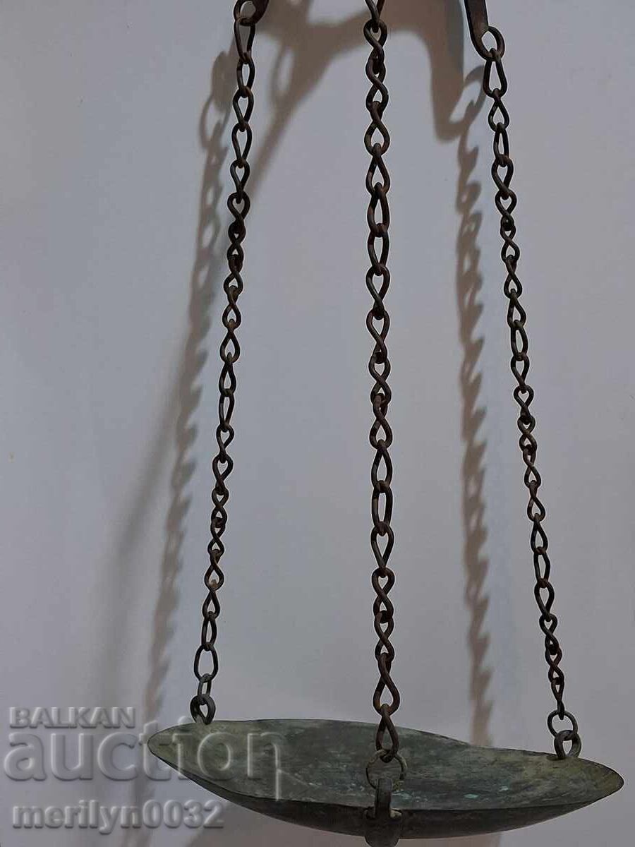Δημοπρασία Οθωμανική ζυγαριά με μαχαίρι, ζυγαριά, βάρος, σφυρήλατο σίδερο Δημοπρασία Οθωμανική ζυγαριά με μαχαίρι, ζυγαριά, βάρος, σφυρήλατο σίδερο