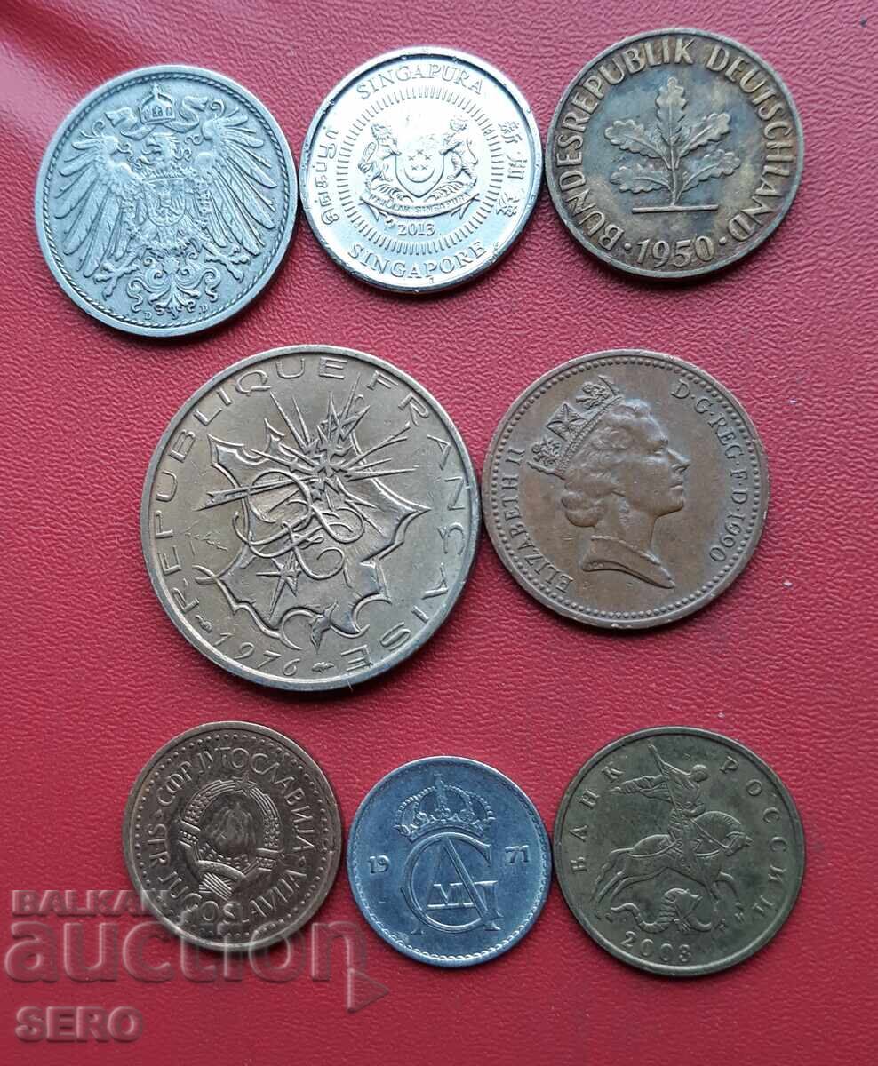 Mixed lot of 8 coins with price 1.01 BGN | € 0.52 Mixed lot of 8 coins with price 1.01 BGN | € 0.52
