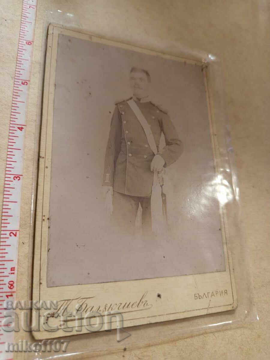 Photo cardboard photograph Balyakchiev Lom military officer Photo cardboard photograph Balyakchiev Lom military officer