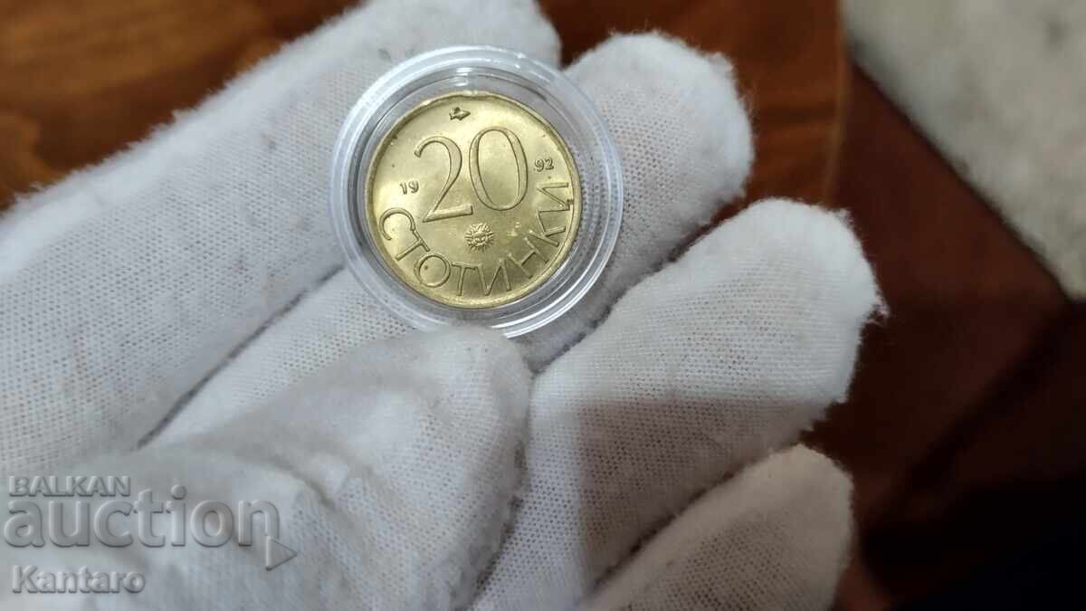 Coin - BULGARIA - 20 Stotinki - 1992 - UNC - 1 Coin - BULGARIA - 20 Stotinki - 1992 - UNC - 1