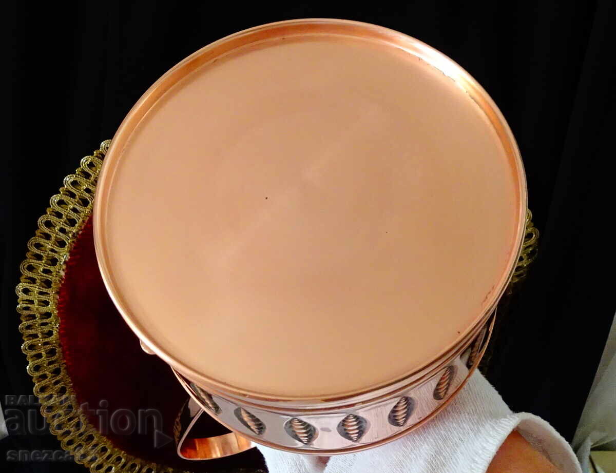 Χάλκινη κανάτα 2 λίτρων, καθαρό κόκκινο μέλι, ανάγλυφο - 5