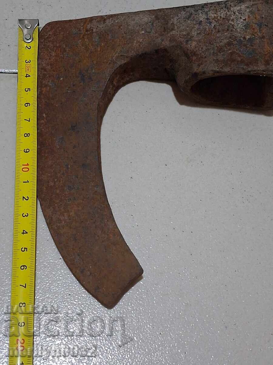 Παλιό εργαλείο τσεκούρι σφυρήλατο σίδερο - 5