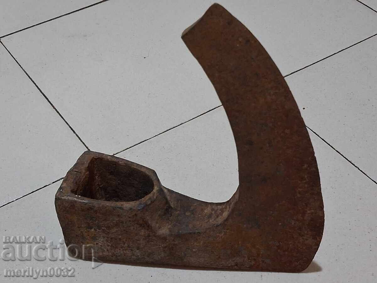 Παλιό εργαλείο τσεκούρι σφυρήλατο σίδερο - 7