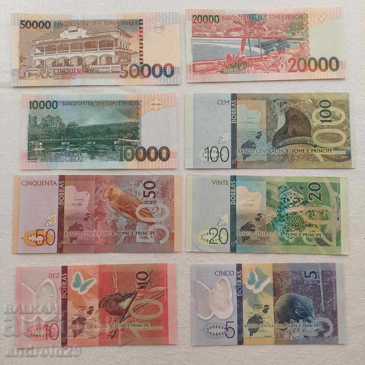 Банкноти Сао Томе и Принсипи - 8 броя UNC с цена € 50.62 | 99.00 лв.