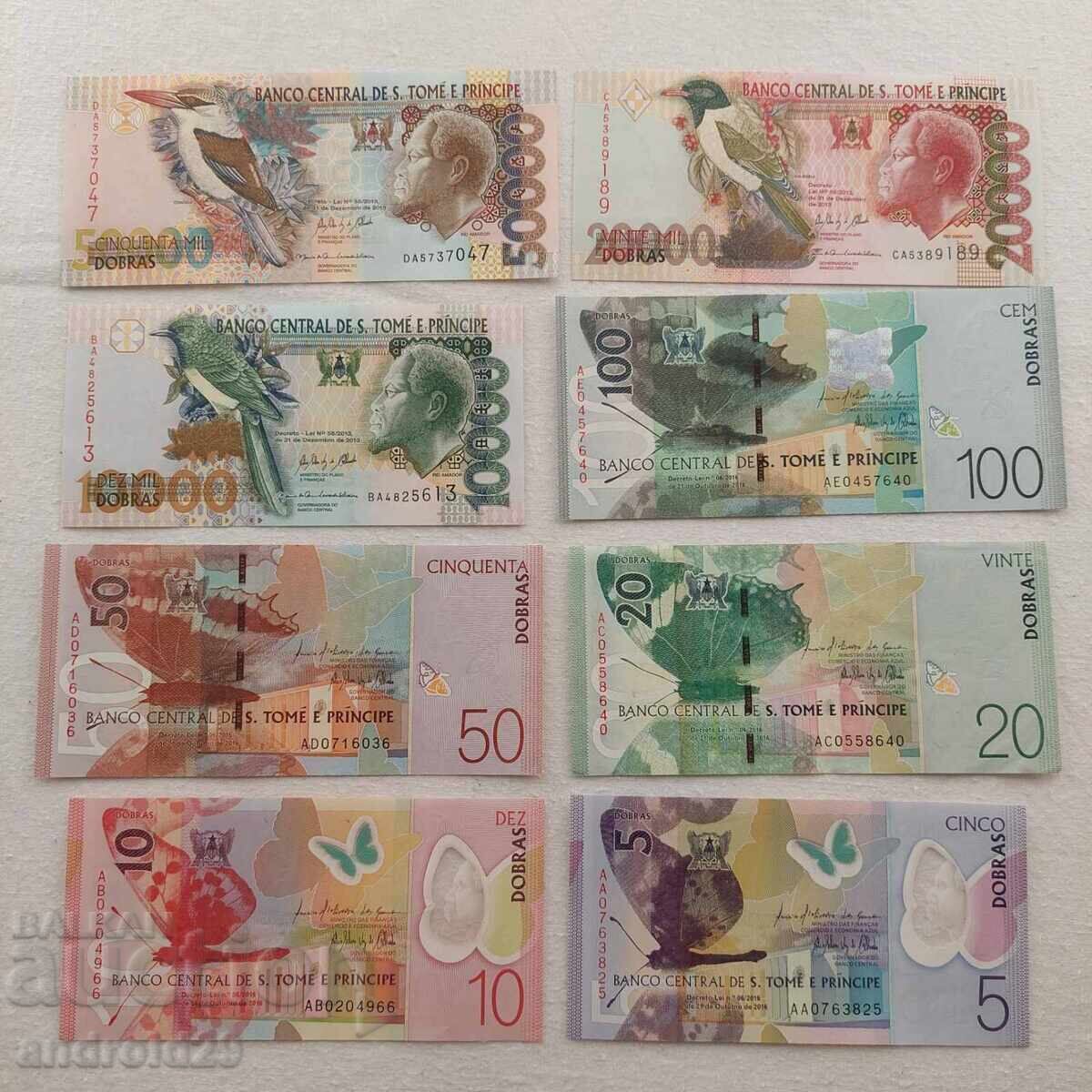 Банкноти Сао Томе и Принсипи - 8 броя UNC