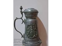 Calena can, half-liter mug with a coat of arms, glass