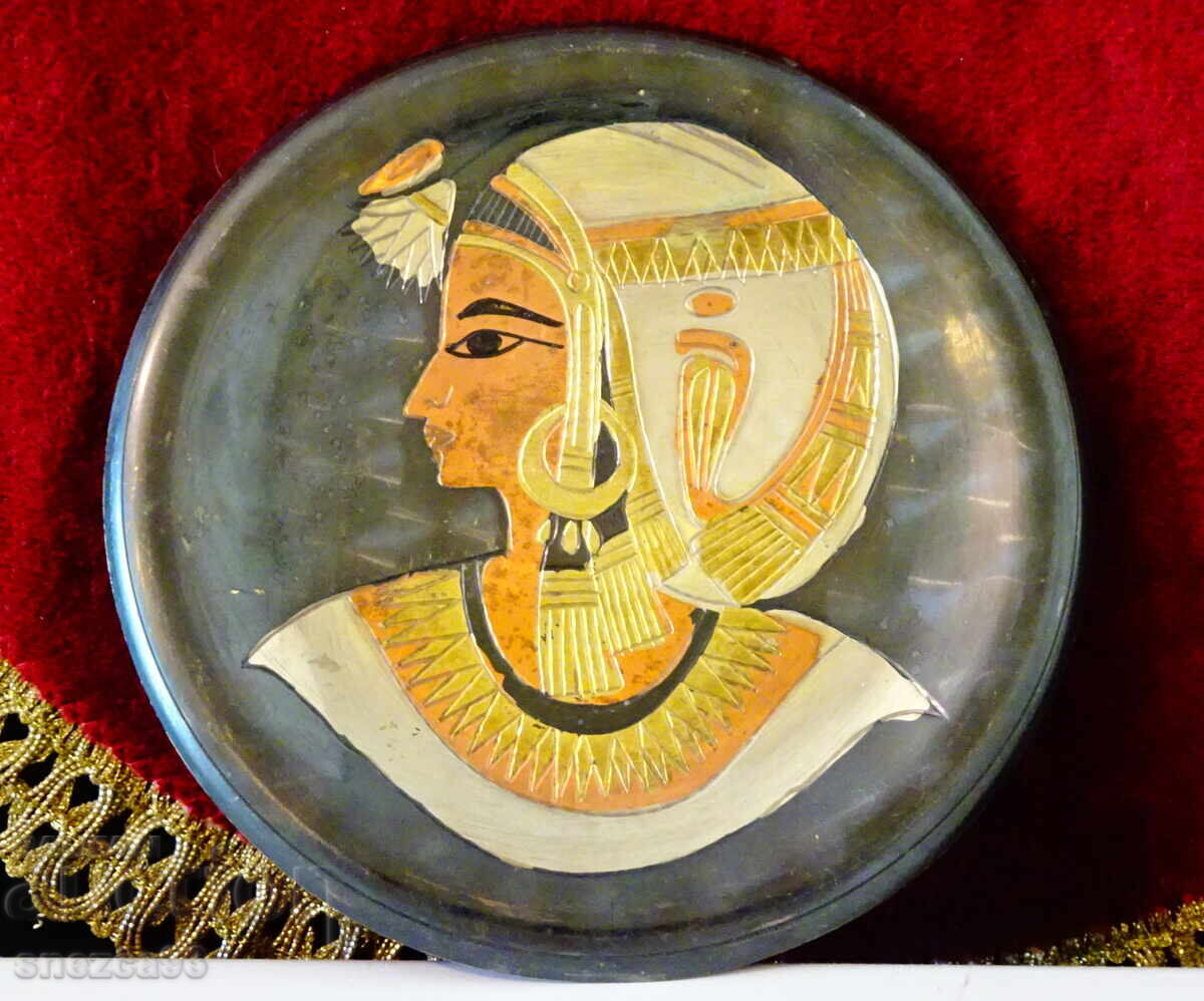 Egyptian wall plate, panel, Cleopatra Egyptian wall plate, panel, Cleopatra