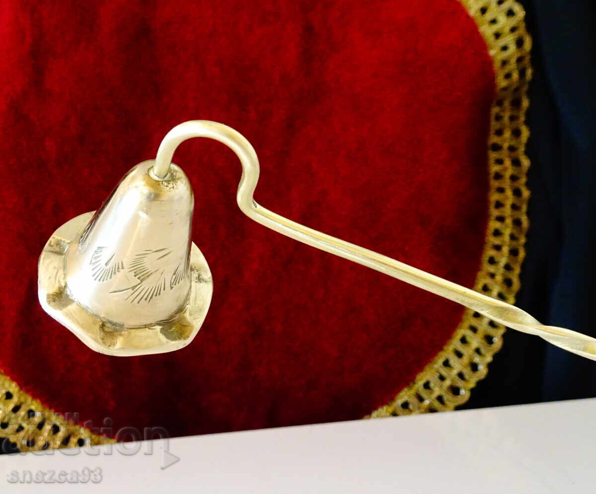 Bronze candle snuffer 26 cm, embossed with price 19.00 BGN | € 9.71 Bronze candle snuffer 26 cm, embossed with price 19.00 BGN | € 9.71