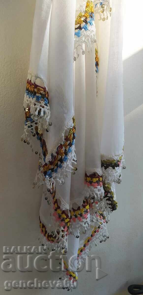 Large headscarf, head wrap with metal sequins, Traditional Costume - 5