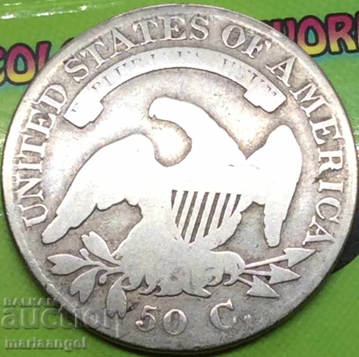 1/2 δολάριο ΗΠΑ 1826 50 σεντς ασήμι Liberty - 6 1/2 δολάριο ΗΠΑ 1826 50 σεντς ασήμι Liberty - 6