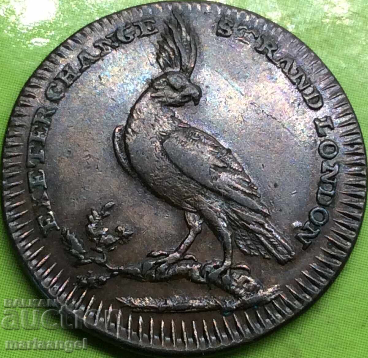 Marea Britanie Farthing 1795-1801 Middlesex Pidcock Off. rar cu preț 162.00 BGN | € 82.83