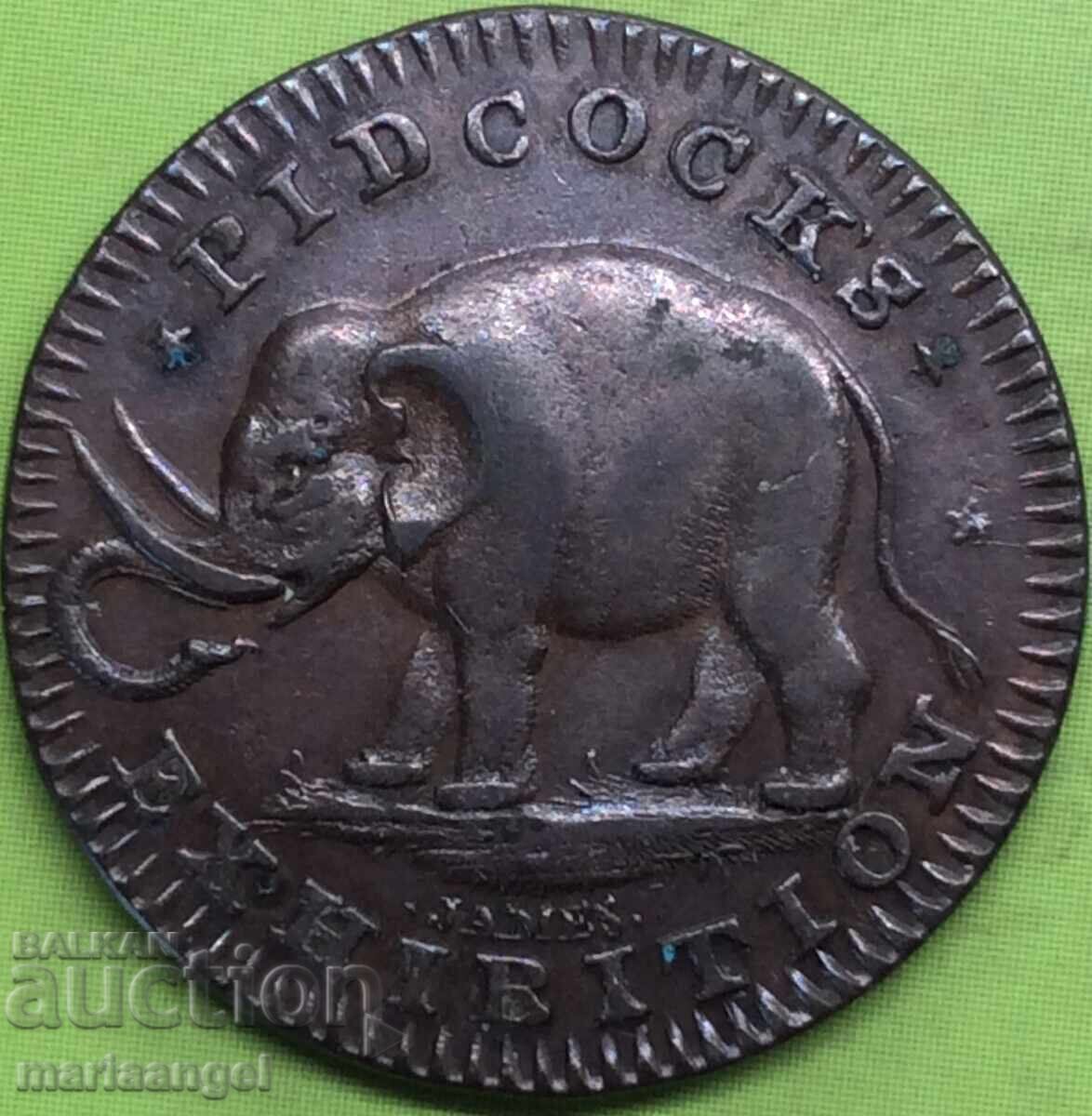 Licitație Marea Britanie Farthing 1795-1801 Middlesex Pidcock Off. rar