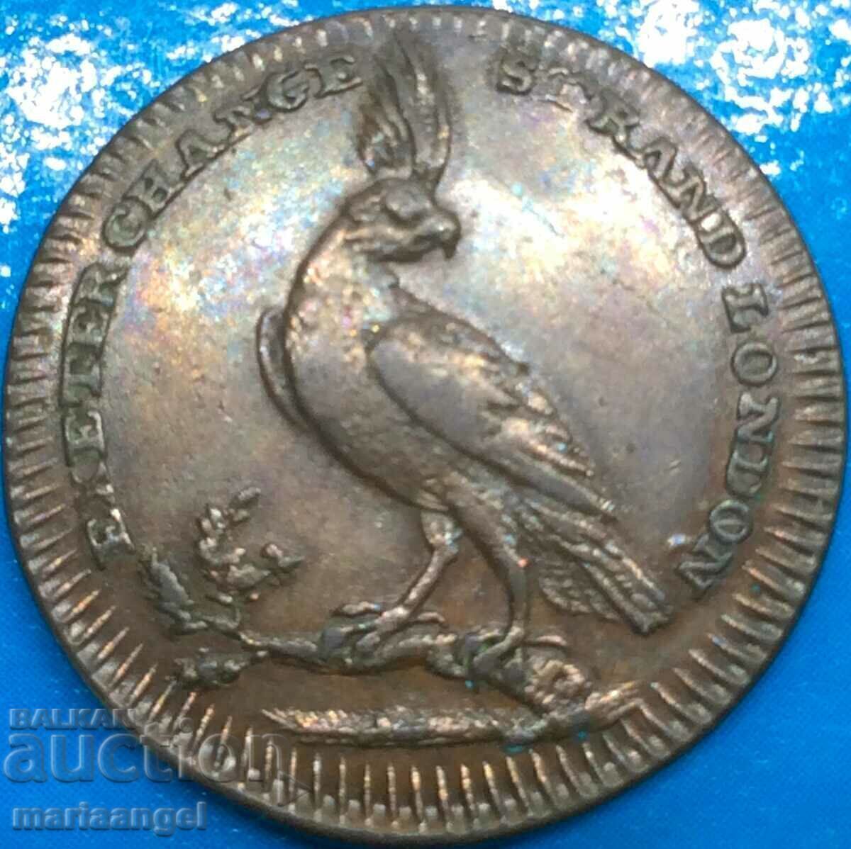 Marea Britanie Farthing 1795-1801 Middlesex Pidcock Off. rar - 6