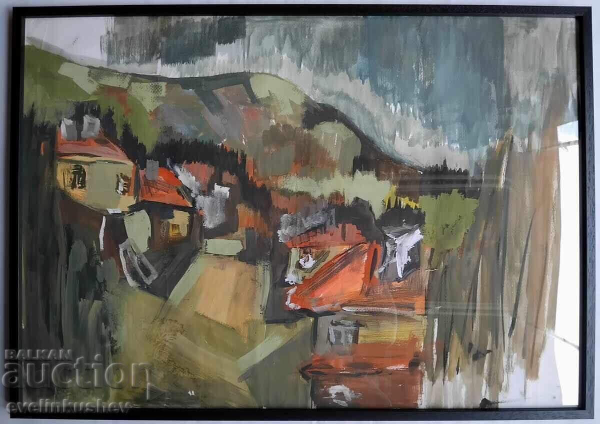 Livrarea Acuarelă veche de maestru pictată cu acuarele pe carton Livrarea Acuarelă veche de maestru pictată cu acuarele pe carton