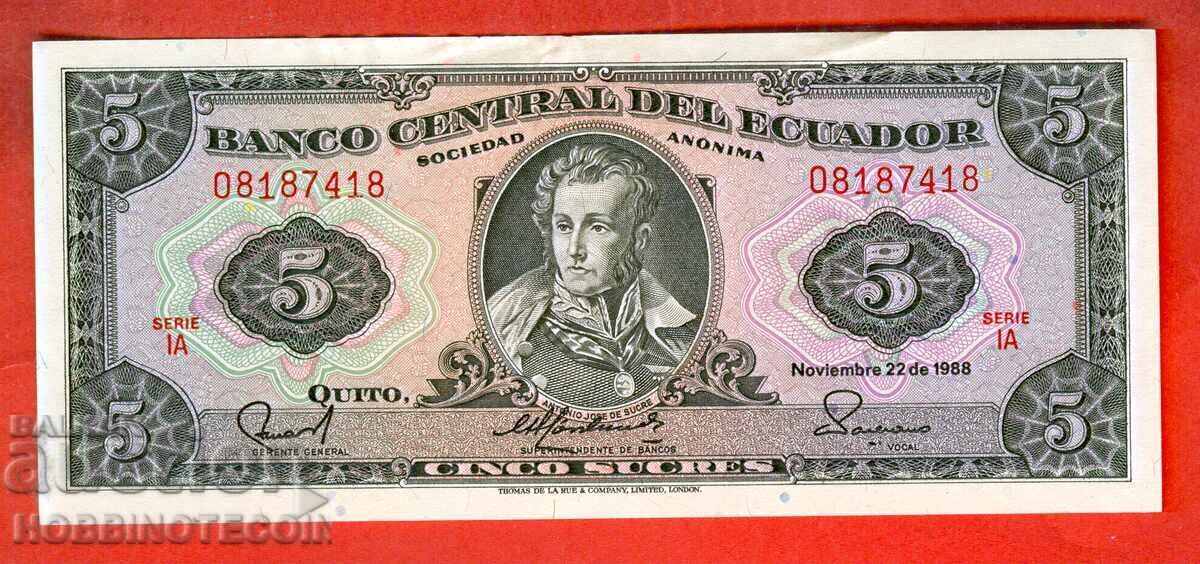 ECUADOR ECUADOR 5 issue 1988 aUNC under 2