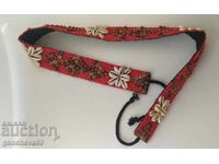 Centură vintage cu mărgele roșii coral