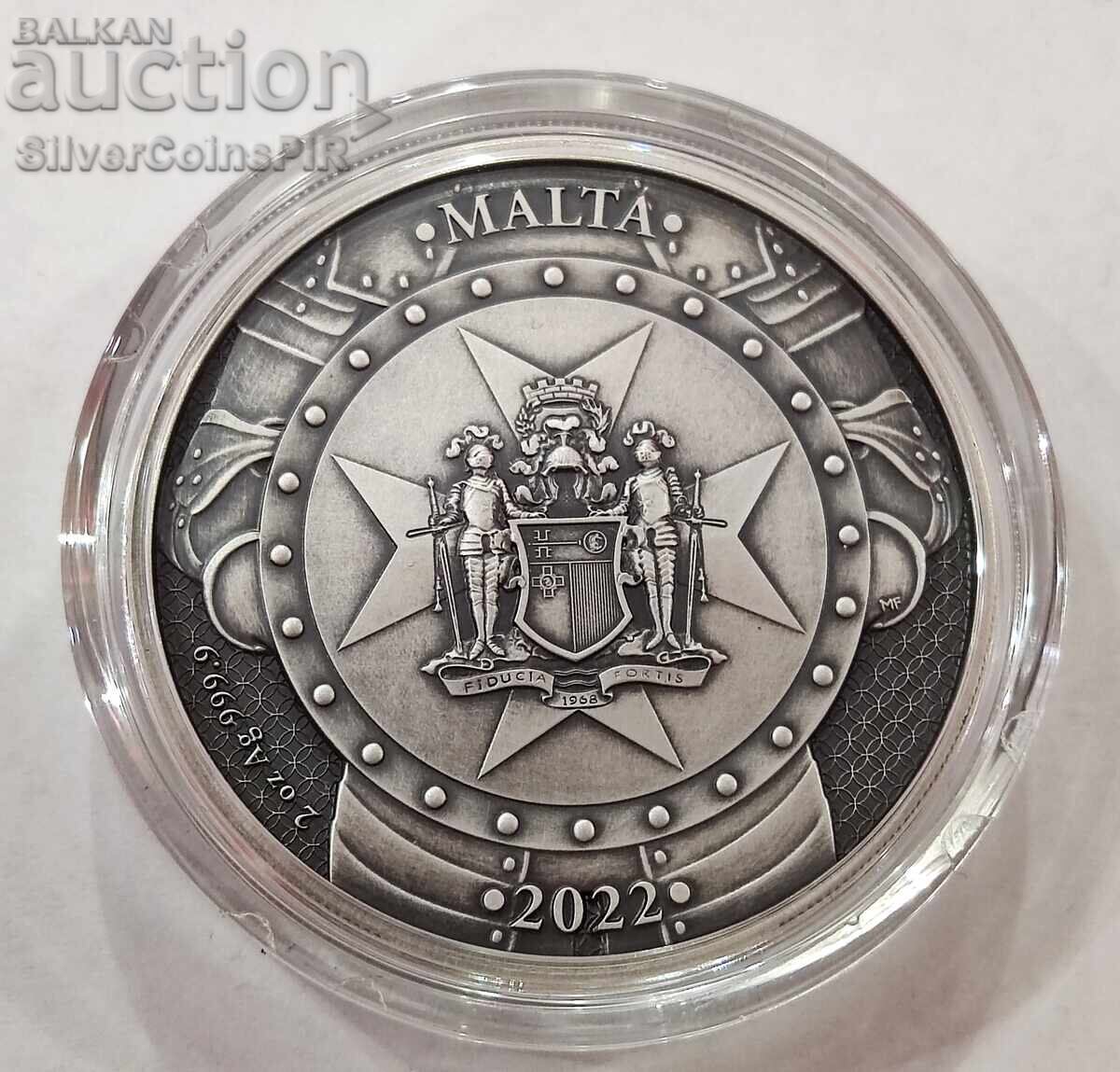 Silver 2 oz Knights of the Past 2022 Malta - 6 Silver 2 oz Knights of the Past 2022 Malta - 6