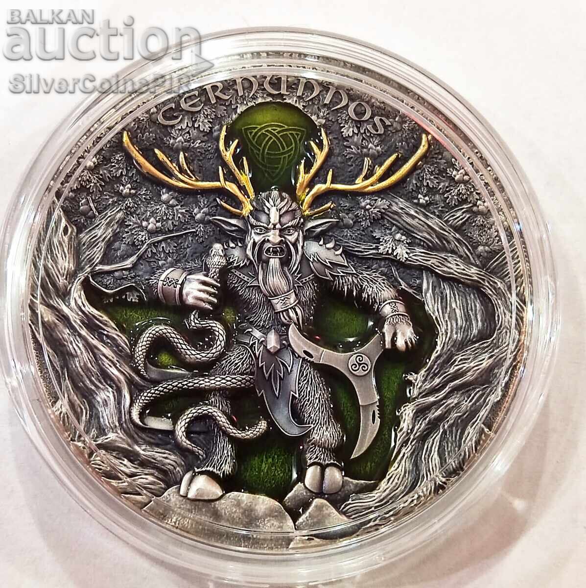 Silver 2 oz Cernunnos Ancient Gods 5 Dollars Niue Islands Silver 2 oz Cernunnos Ancient Gods 5 Dollars Niue Islands