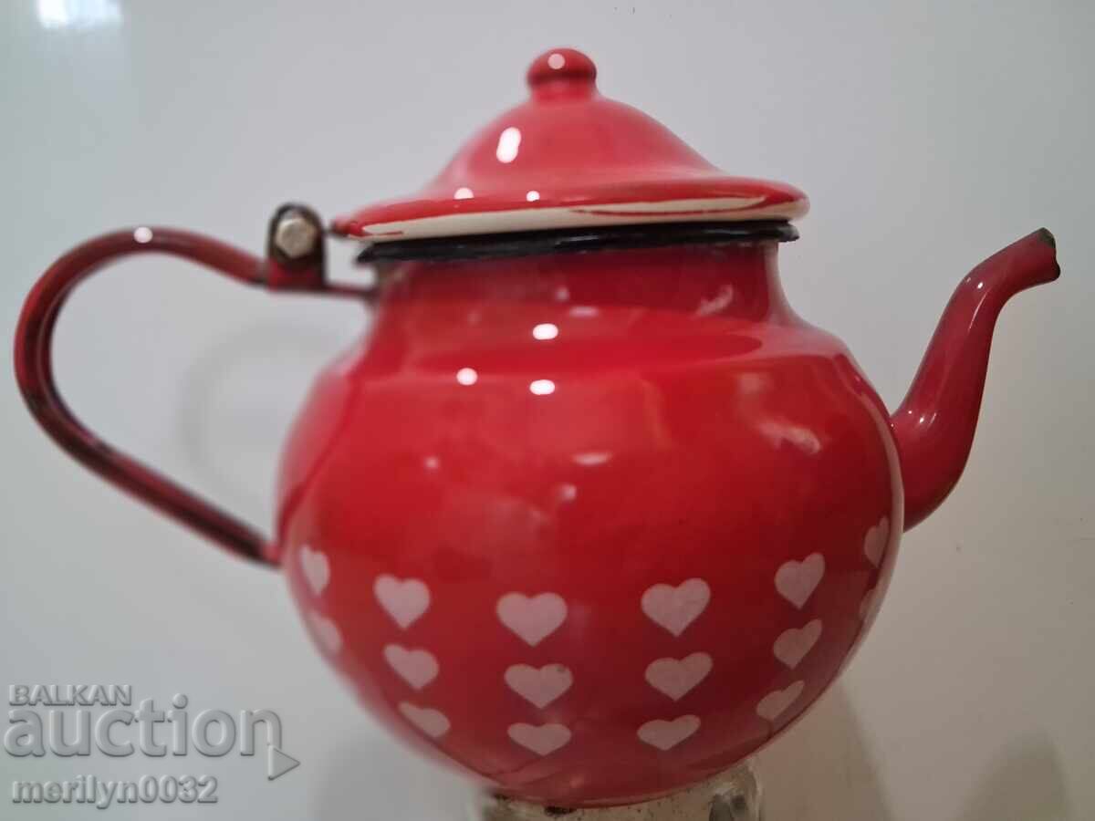 Enamel pot, teapot, pitcher, jug, early social NRB with price 39.00 BGN | € 19.94
