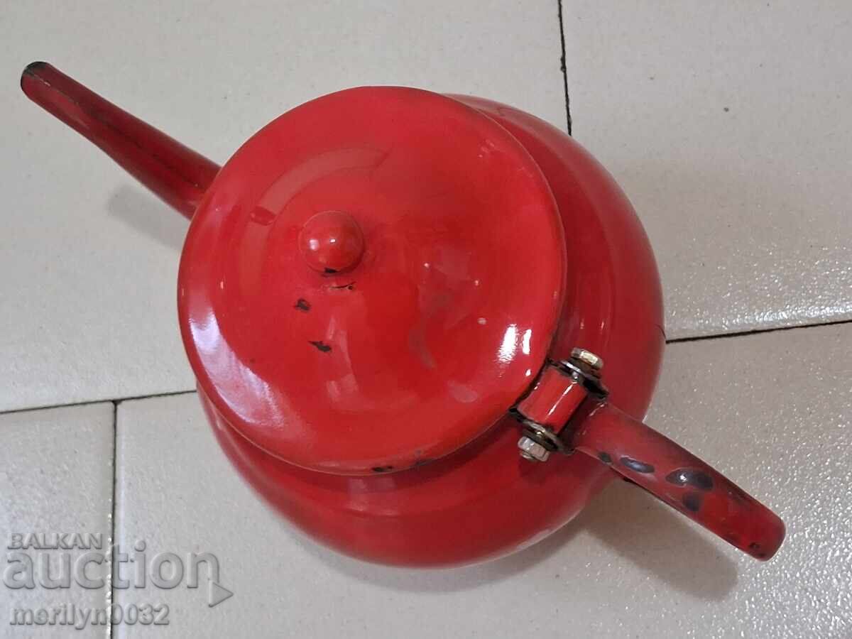 Delivery of Enamel pot, teapot, pitcher, jug, early social NRB