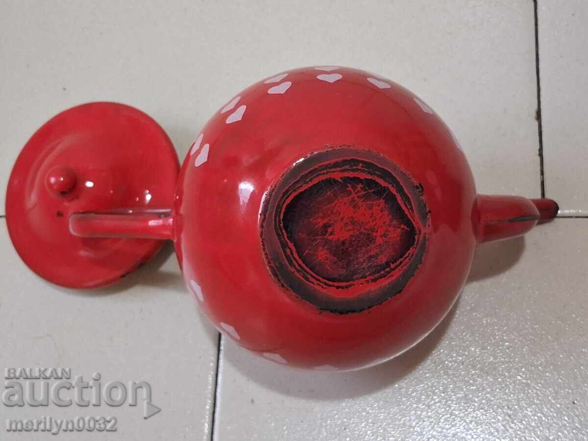 Enamel pot, teapot, pitcher, jug, early social NRB - 6