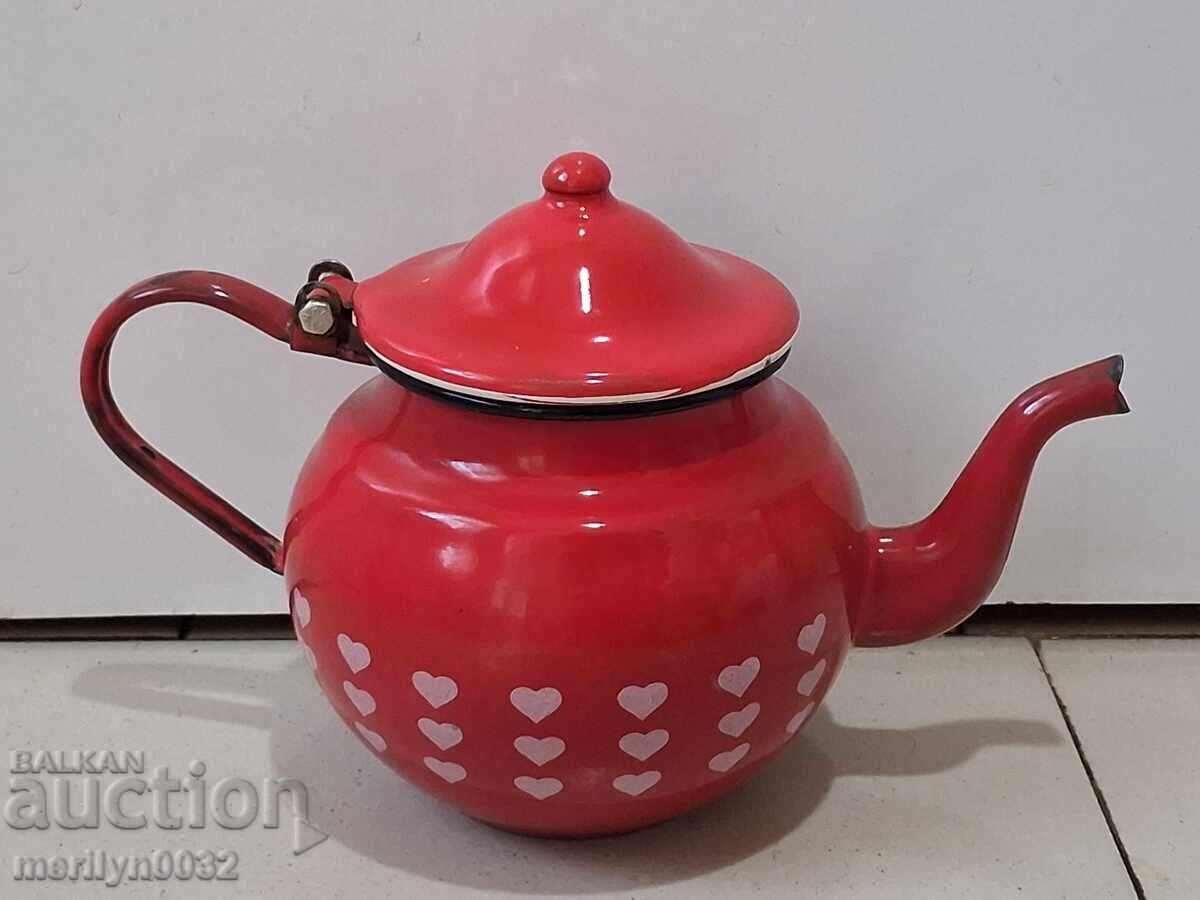Enamel pot, teapot, pitcher, jug, early social NRB - 7
