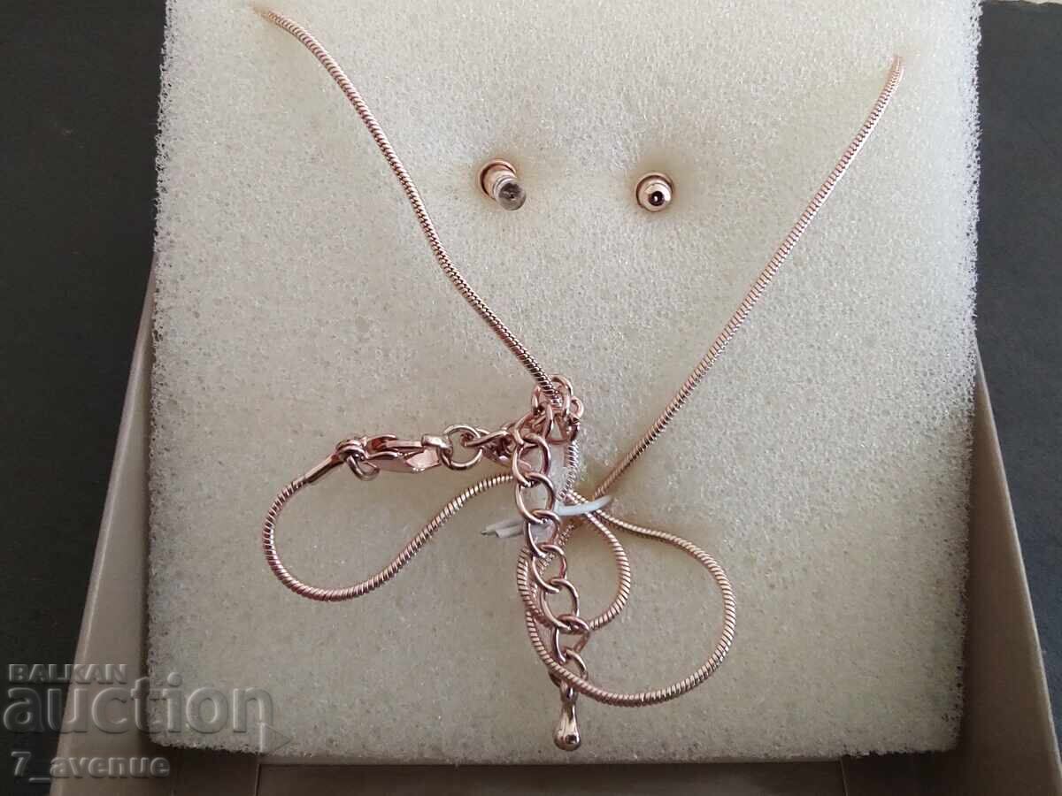 Δημοπρασία Σκουλαρίκια, κολιέ κόσμημα, σετ ροζ χρυσό 22.08.25