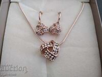 Cercei, colier bijuterii, set placat cu aur roz 22.08.25