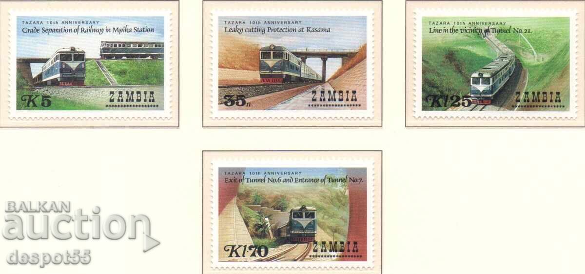1986 Замбия. 10 г. на железопътната линия Танзания - Замбия. 1986 Замбия. 10 г. на железопътната линия Танзания - Замбия.