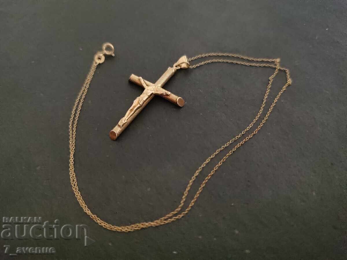 Licitație Colier cu cruce, argint 925 placat cu aur 22.08.25