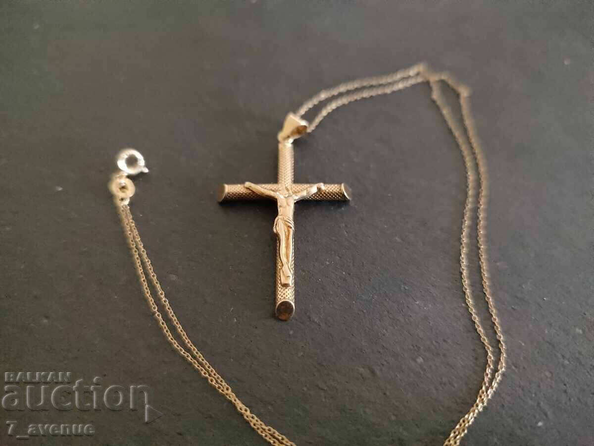 Livrarea Colier cu cruce, argint 925 placat cu aur 22.08.25