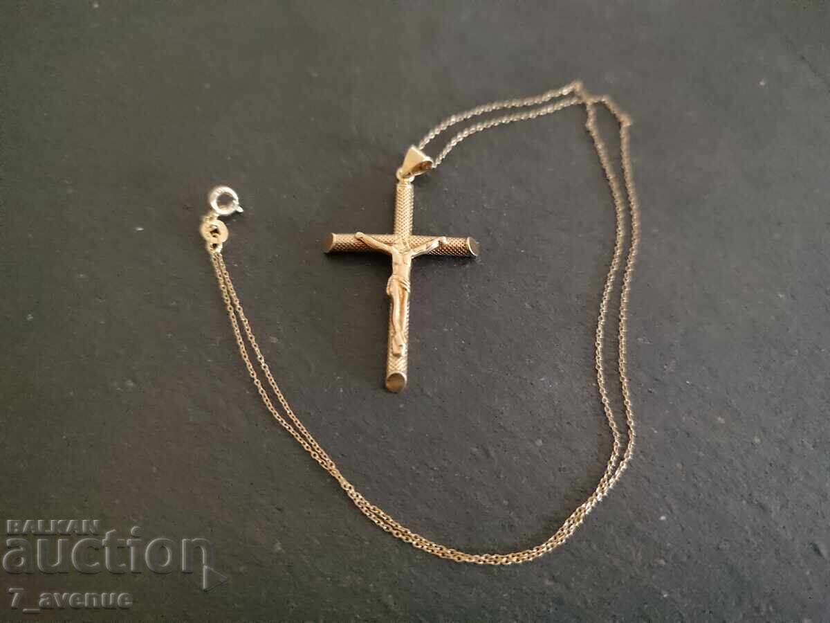 Colier cu cruce, argint 925 placat cu aur 22.08.25 - 5