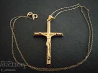 Colier cu cruce, argint 925 placat cu aur 22.08.25