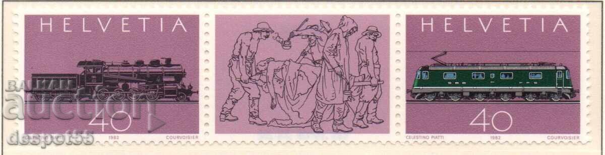 1982. Switzerland. 100 g. on the St. Gotthard railway line