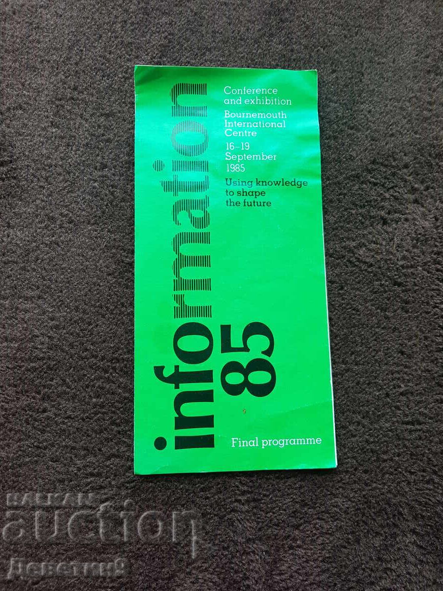 Programul "Info'85" Bournemouth, Anglia 1985