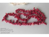 Necklace made of natural red coral