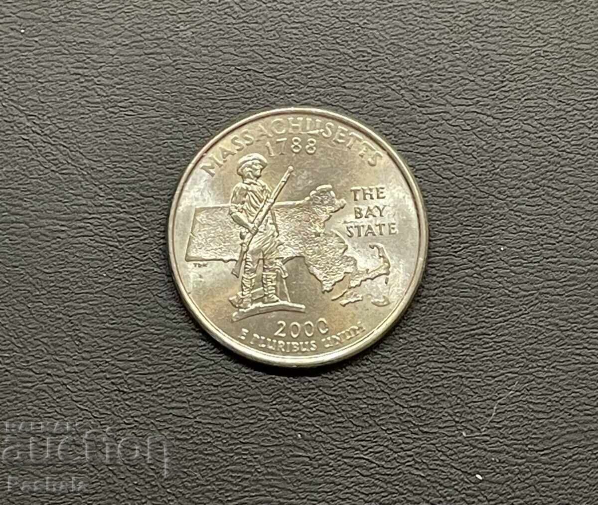 SUA 25 cenți 2000 MASSACHUSETTS