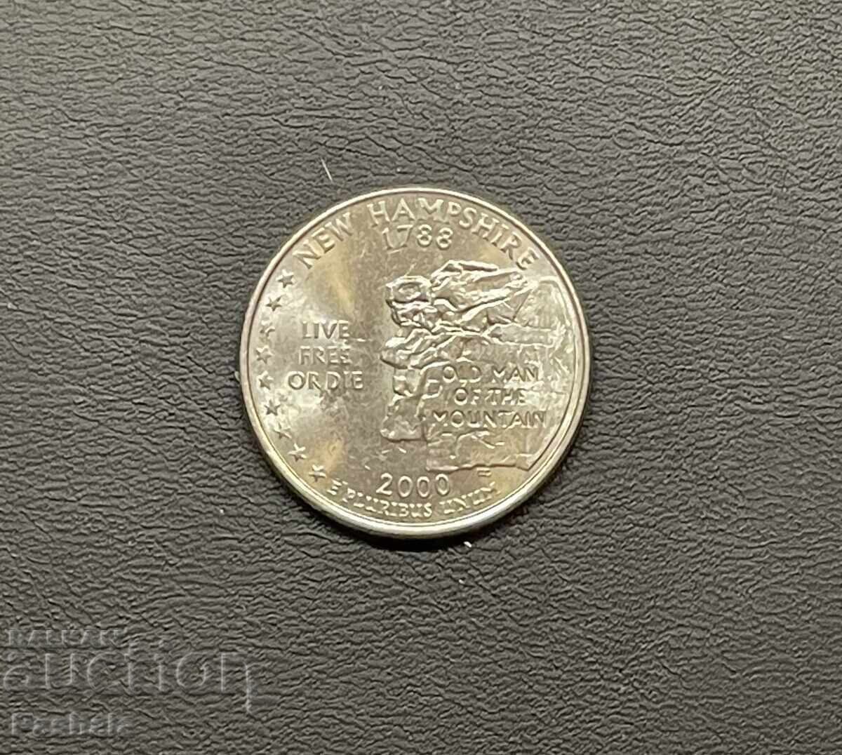 SUA 25 cenți 2000 NEW HAMPSHIRE SUA 25 cenți 2000 NEW HAMPSHIRE