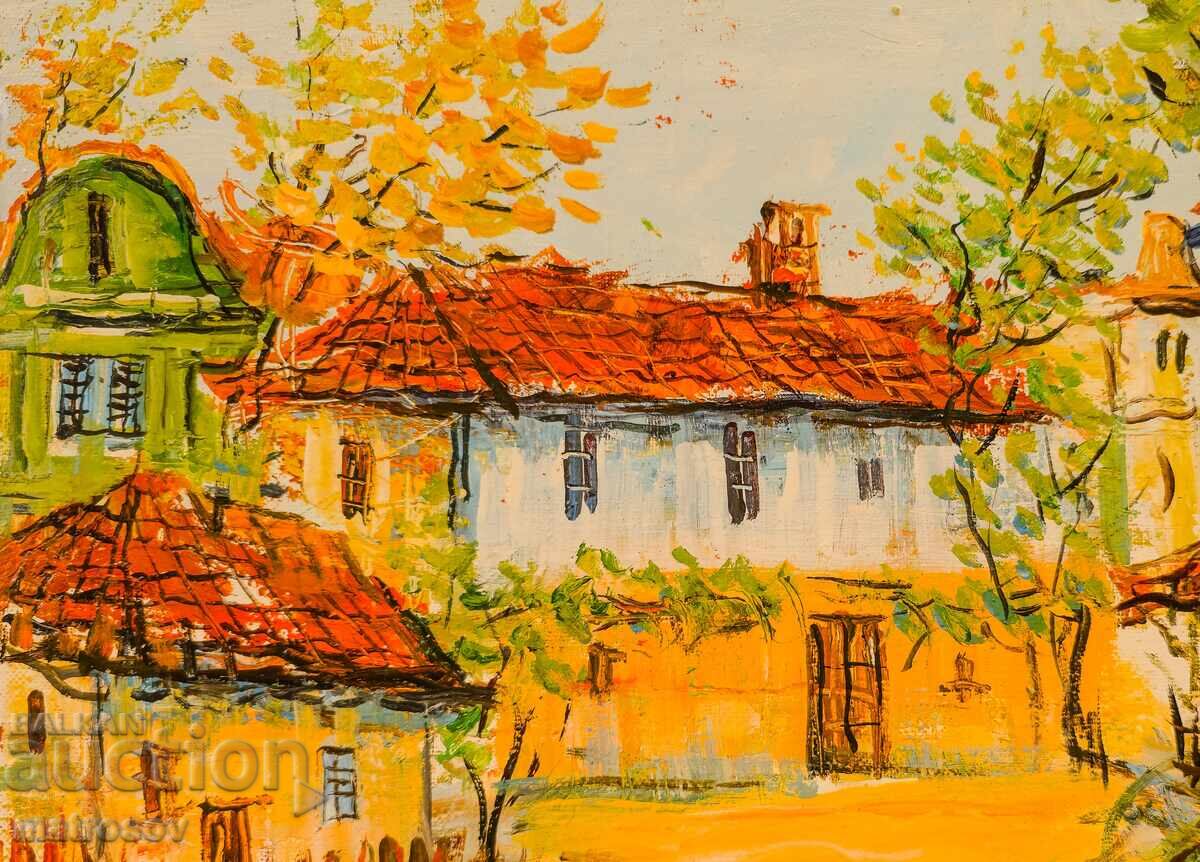 Delivery of Boris Tsanov, oil painting, rural landscape