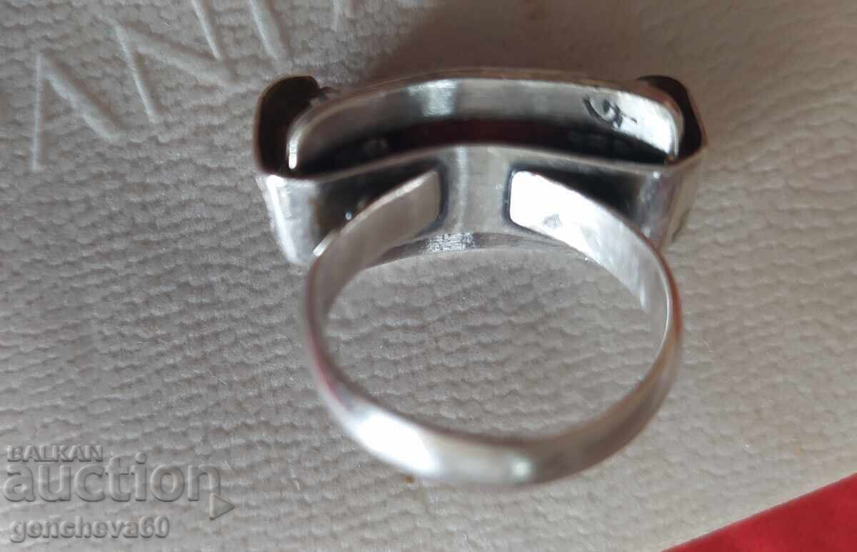 Inel superb din argint cu coral roșu/autor - 6 Inel superb din argint cu coral roșu/autor - 6