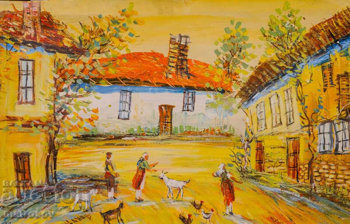 Μπορίς Τσάνοφ, ελαιογραφία, αγροτικό τοπίο με τιμή 350.00 BGN | € 178.95