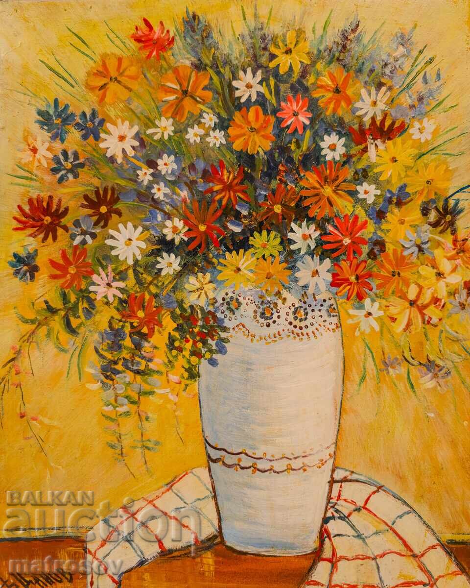 Μπορίς Τσάνοφ πίνακας ελαιογραφίας, νεκρή φύση με τιμή 300.00 BGN | € 153.39