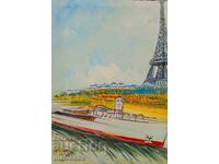 Boris Tsanov tablou ulei, peisaj din Paris