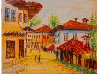 Boris Tsanov, tablou în ulei, peisaj rural