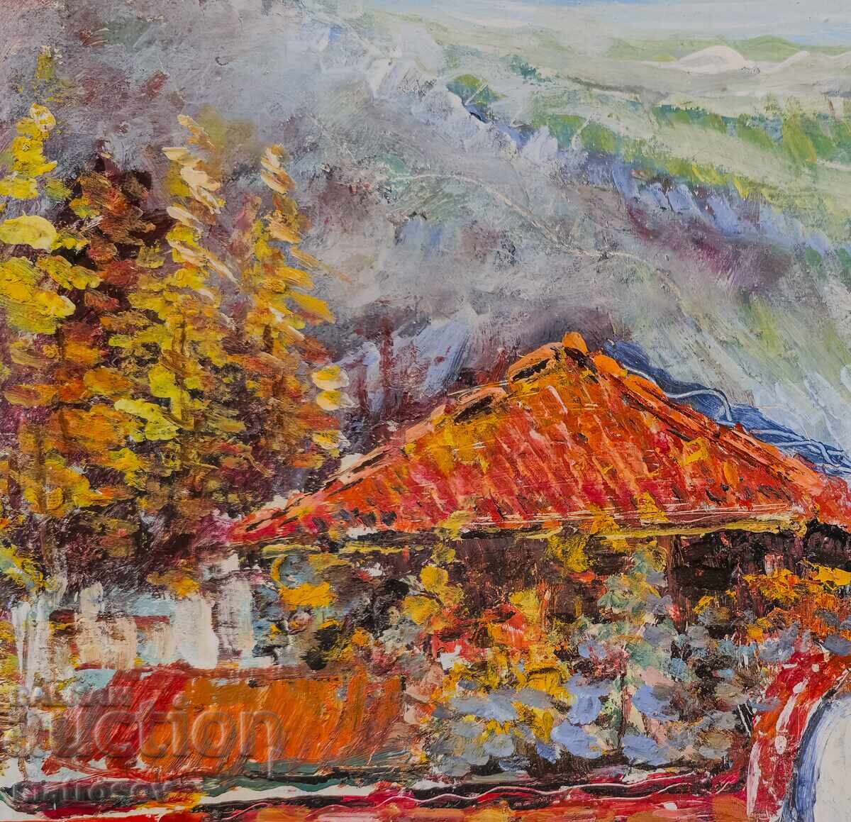 Δημοπρασία Μπόρις Τσάνοφ, ελαιογραφία, τοπίο με σπίτι