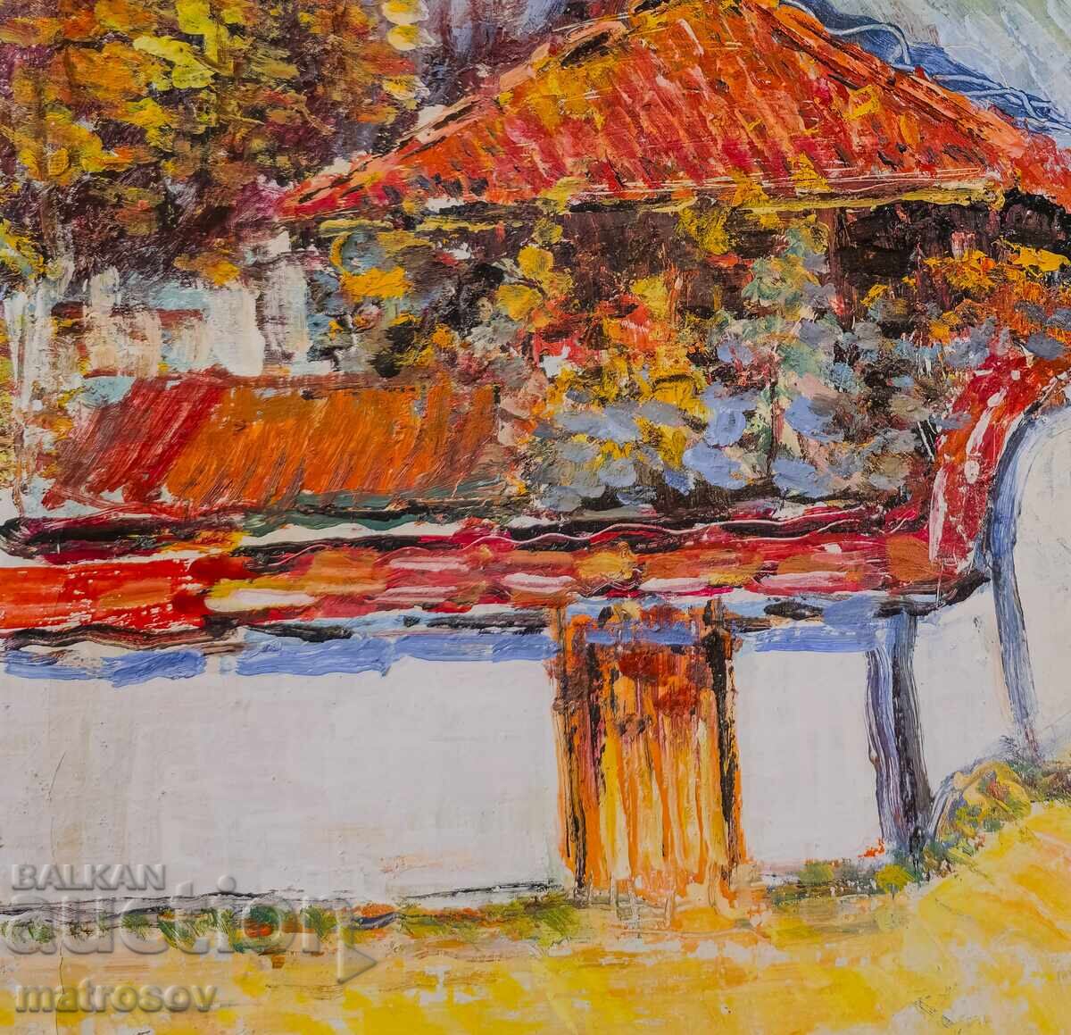 Παράδοση Μπόρις Τσάνοφ, ελαιογραφία, τοπίο με σπίτι