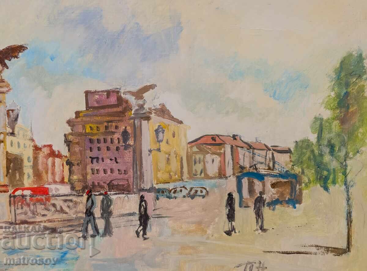 Petar Nenov, Cityscape, Oil on Canvas "Eagles' Bridge" - 5