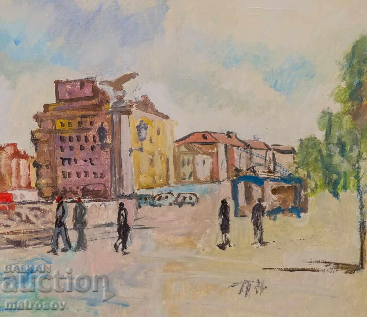 Petar Nenov, Cityscape, Oil on Canvas "Eagles' Bridge" - 6