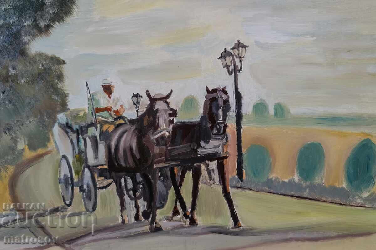 Πέταρ Νένωφ, τοπίο με άμαξα, ελαιογραφία με τιμή 300.00 BGN | € 153.39